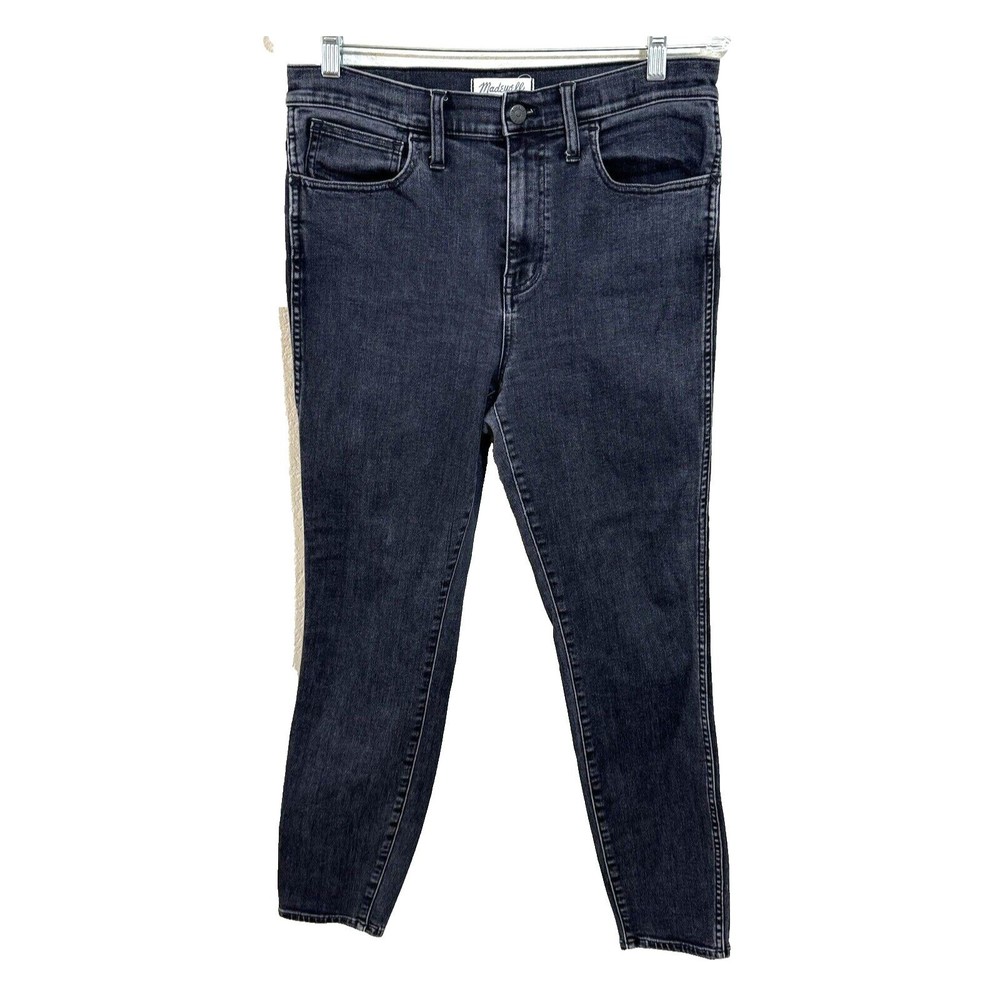 Madewell 10” High Rise Skinny Black Denim‎ Dark Wash Jeans Women’s Size 30